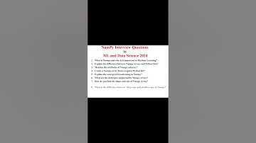 NumPy Interview Questions in ML and Data Science 2024 #pythonprogramming#coding #numpy #datascience