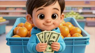 Let’s Go Shopping! 🛒🍎 | Learn Money & Fruits for Toddlers | Grocery Store Fun by JollyJube 🧸