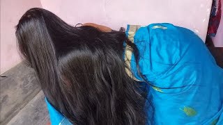 Thick Long Hair Big Hair Bun Open And Long Hair Play For Husband | Hair Play For Silky Long Hair |