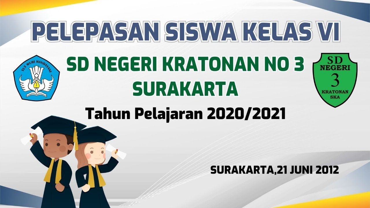 Pelepasan Siswa Kelas VI SD Negeri Kratonan No 3 Surakarta Tahun Pelajaran 2020/2021