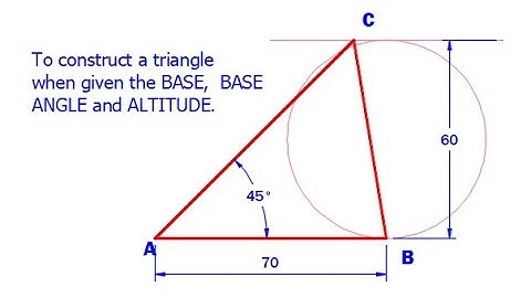 How to Draw a Triangle when Given Base, Base angle and Altitude in AutoCAD