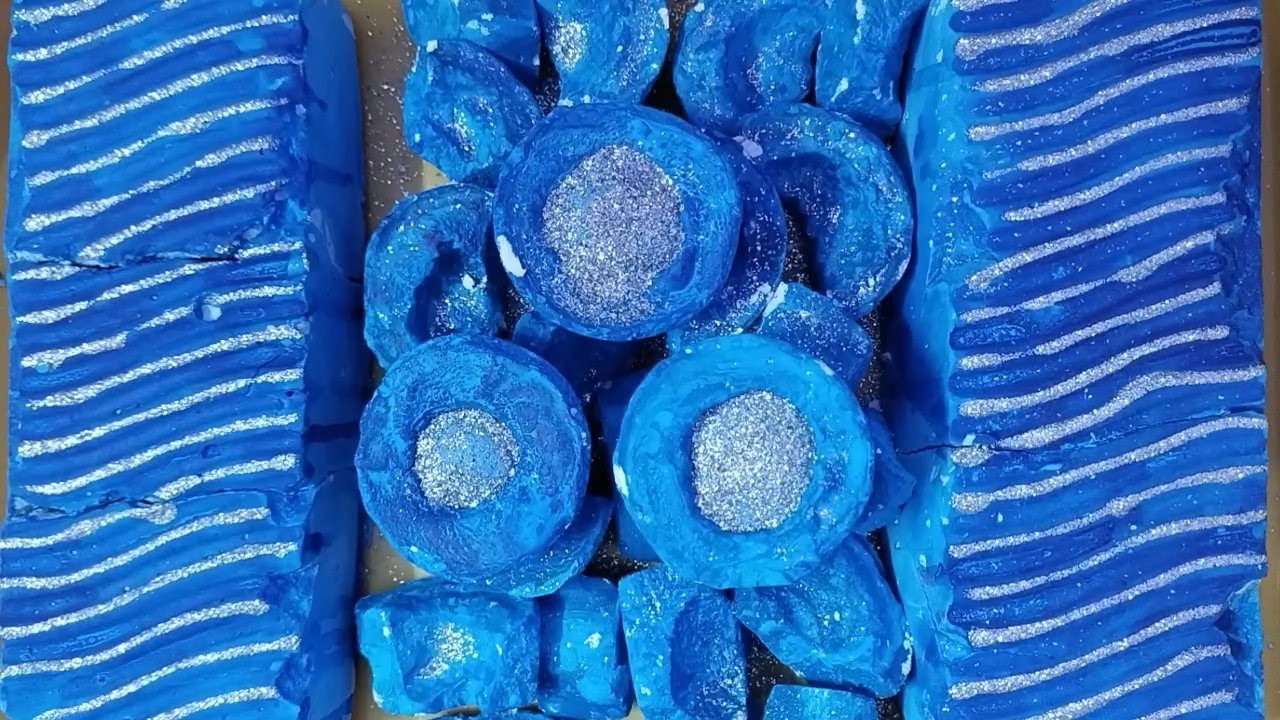 Blue Slabs Shining With Glitter Gym Chalk Gym Chalk Asmr Gym