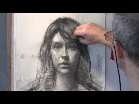 Portrait Drawing with Charcoal by David Shevlino