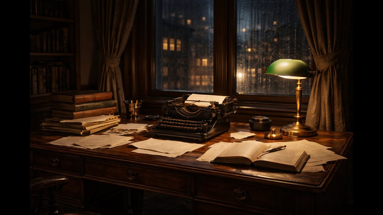 POV: You’re a 1920s Writer Working Late | Rain & Lamplight