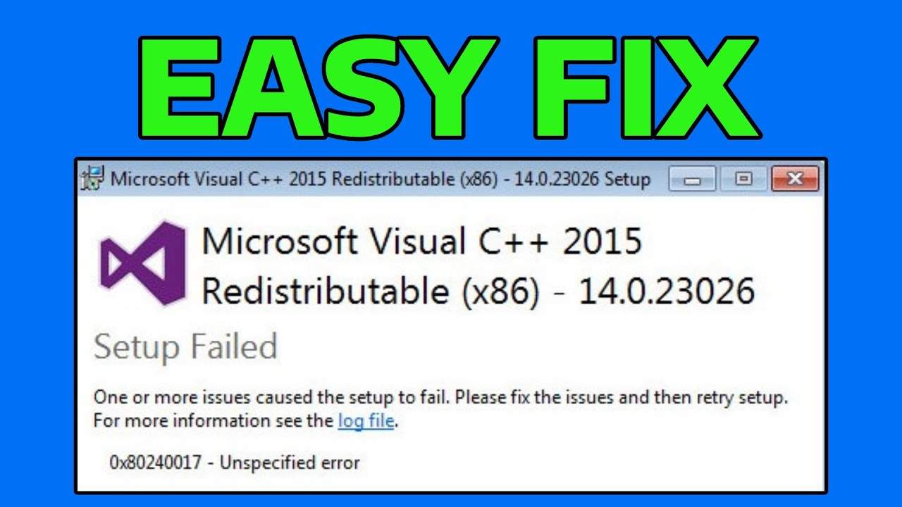 How To Fix Error Microsoft Visual C++ or Windows Update Error