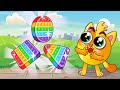  pop it fidget toys collection   funny kids stories by baby zoo 