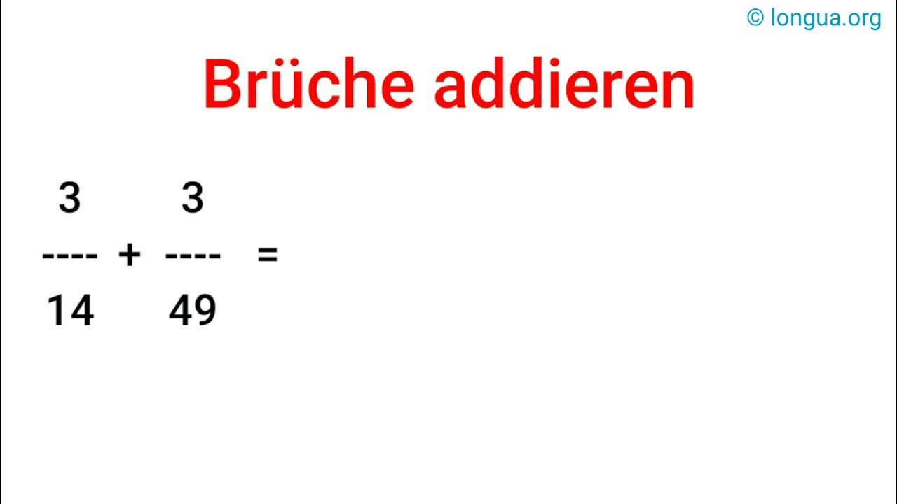 Mathematik, Brüche addieren, multiplizieren, Bruch rechnen, erweitern, plus rechnen, Zähler