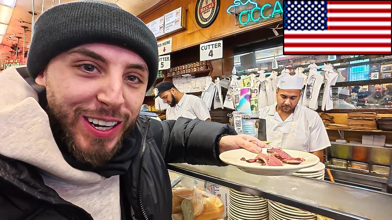 British Guy Tries the World Famous KATZ DELI in the USA!