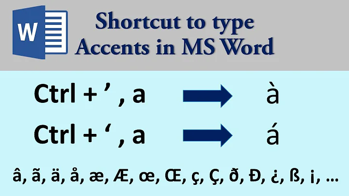 Keyboard shortcut for accents in Word | Type any accents in Word with ease