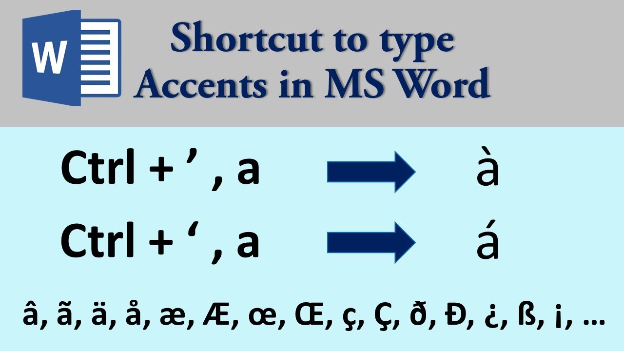 how to make accent marks in word on a pc