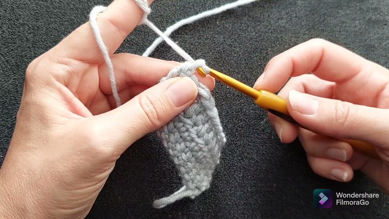 7. Kétráhajtásos pálca (treble crochet) és hamispálca/csúszószem/ kúszószem (slip stitch) horgolása