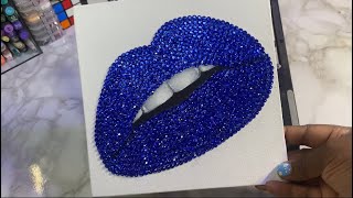 "Stunning Blue Lip Art|10 Hours of Marker Magic and Rhinestone Bling