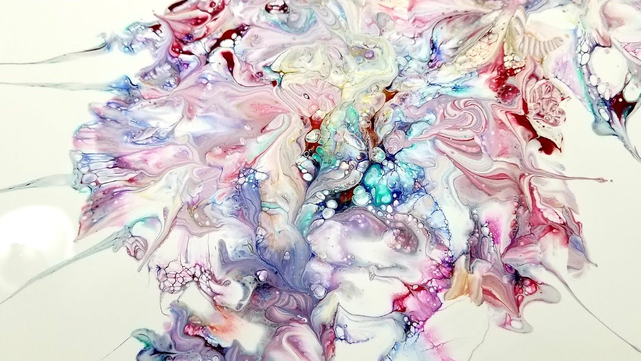 (444) Mallet smash no tilt acrylic fluid pouring