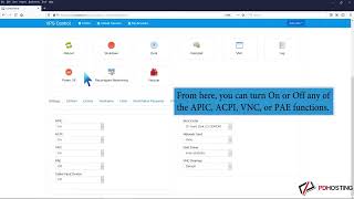 How to Turn APIC, ACPI, VNC, or PAE On or Off in SolusVM   PD Hosting
