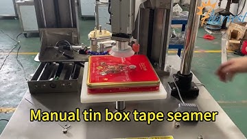 Manual  rectangle cookies box  taping around crimping machine, Semi candy container tape sealer