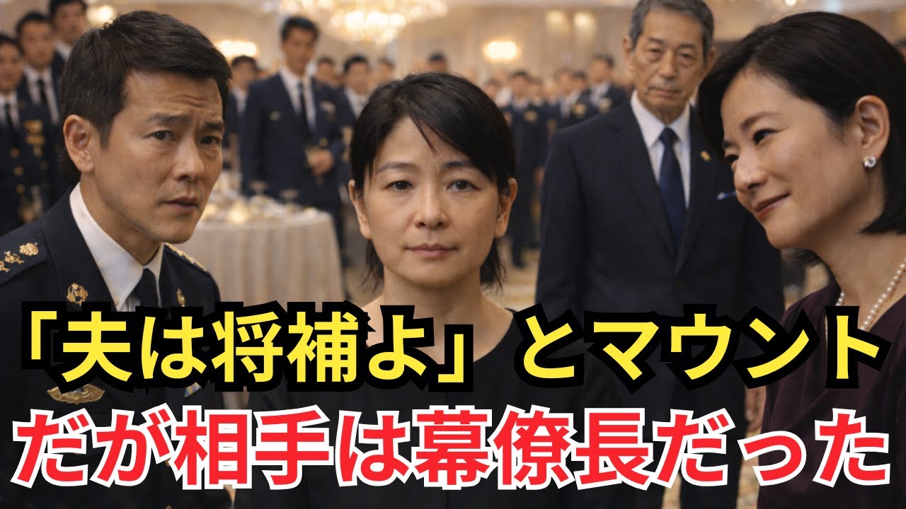 「夫は将補よ」とマウントを取った妻──だが相手は“幕僚長”、夫が土下座で謝罪する展開に