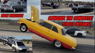 Street Outlaw Murder Nova Wins Conquer The Concrete No Prep Racing Huge Wheelies!