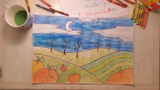 Fall Landscape Color - Foreground Middle Ground Background