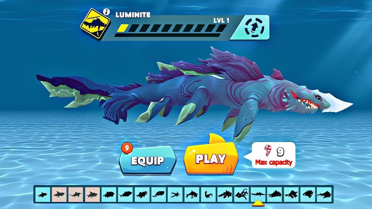 Hungry Shark Evolution - Luminite Shark Unlocked - Luminite Shark Best ...
