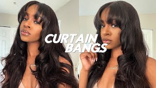 70&#39;S STYLE BANGS ON CLOSURE WIG | Curtain Bangs | ft. Beauty Forever Hair