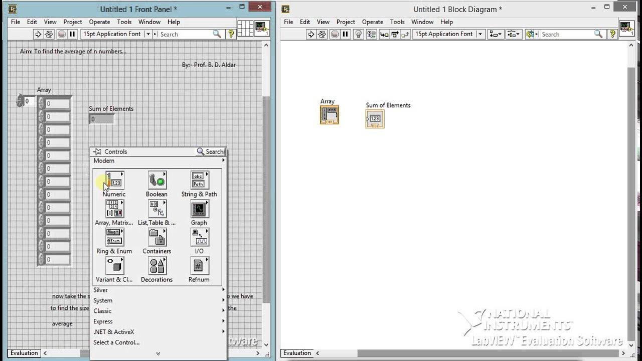 To find the average of n numbers using LabVIEW - YouTube