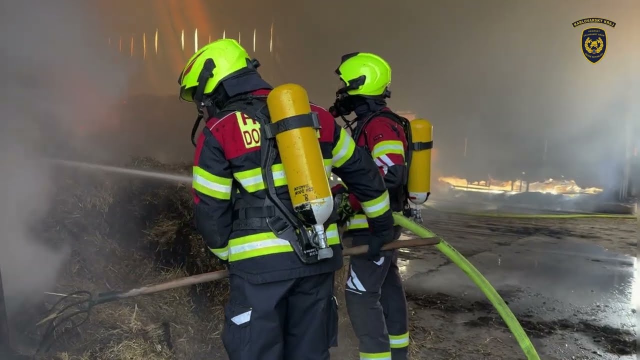 Požár zemědělského objektu Cheb - Okrouhlá