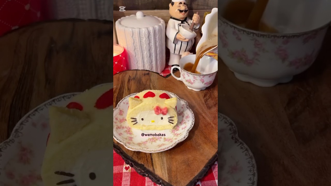 Hello kitty valentine cake roll. RECIPE: on my channel 💘 