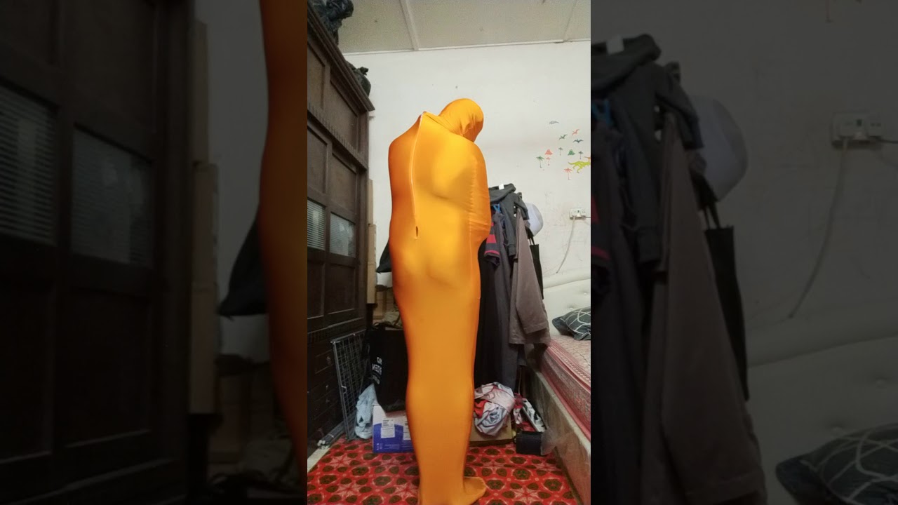 Trying to escape from stuck & trapped in mummy zentai suit