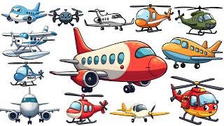 Air Vehicles for Kids ✈️🚁 | Airplane, Helicopter, Jet, Drone & 14 Flying Vehicles