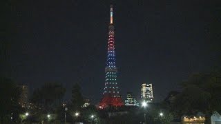 東京タワーがリオパラ応援 ３色のシンボルカラー