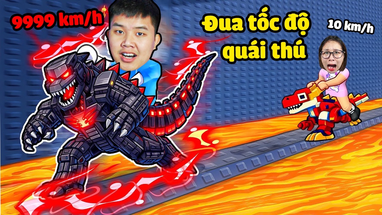 Mỗi giây +1 tốc độ sử dụng 0 01% GODZILLA mạnh nhất đua tốc độ với Khủng Long cùng bqThanh & Ốc