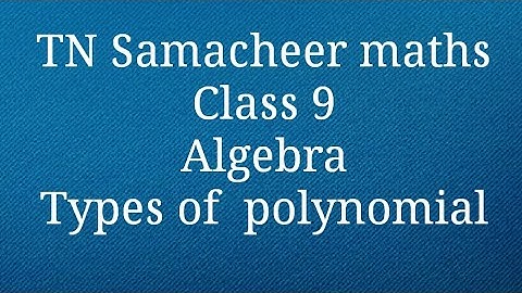 Types of polynomial/Algebra Class 9 Tamilnadu Samacheer maths Nithyaganesh Maths