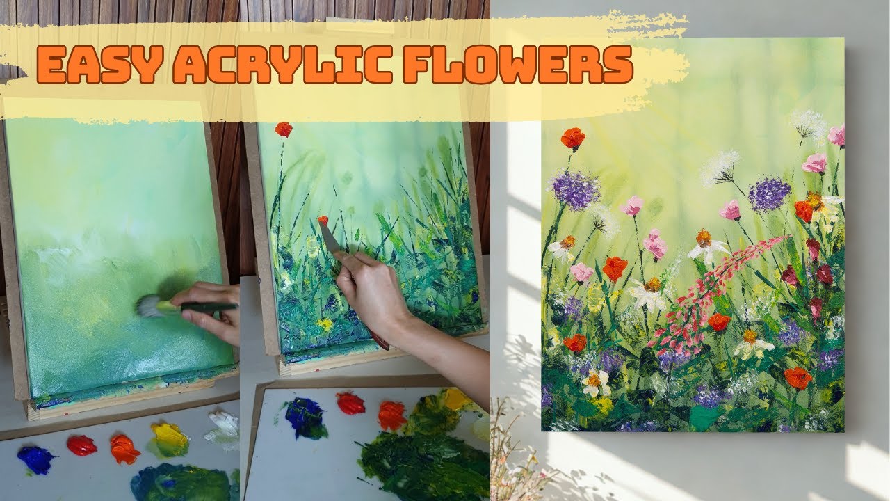 Easy Acrylic Flower Painting Tutorial for Beginners | #07 
