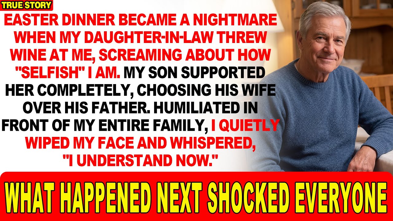За пасхальным ужином моя невестка бросила в меня вино и закричала: «Ты эгоистка!» Мой сын согласи...