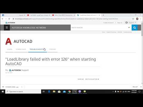 LoadLibrary failed with error 126" when starting AutoCAD 2020/2021