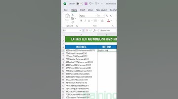 Extract text and numbers from string in excel