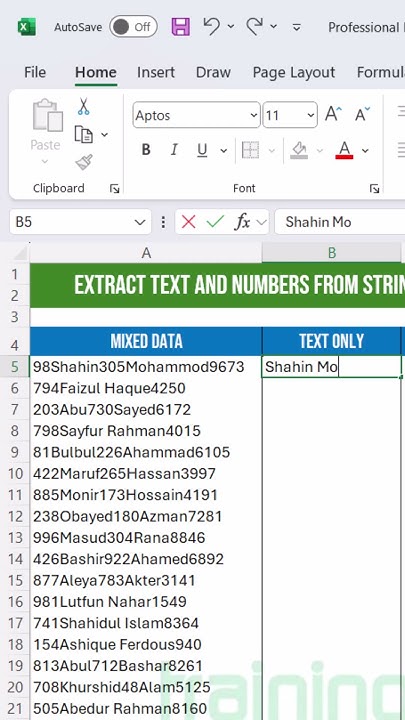 Extract text and numbers from string in excel - YouTube image.