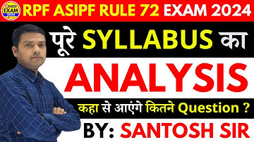 ASI LDCE के पूरे Syllabus का Analysis | RPF LDCE EXAM 2024 | By: Santosh Sir #rpfldce