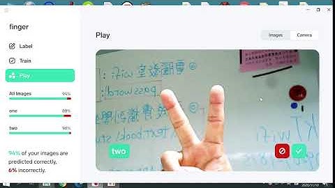 柯t資訊科技教室Lobe實測手指辨識one+two