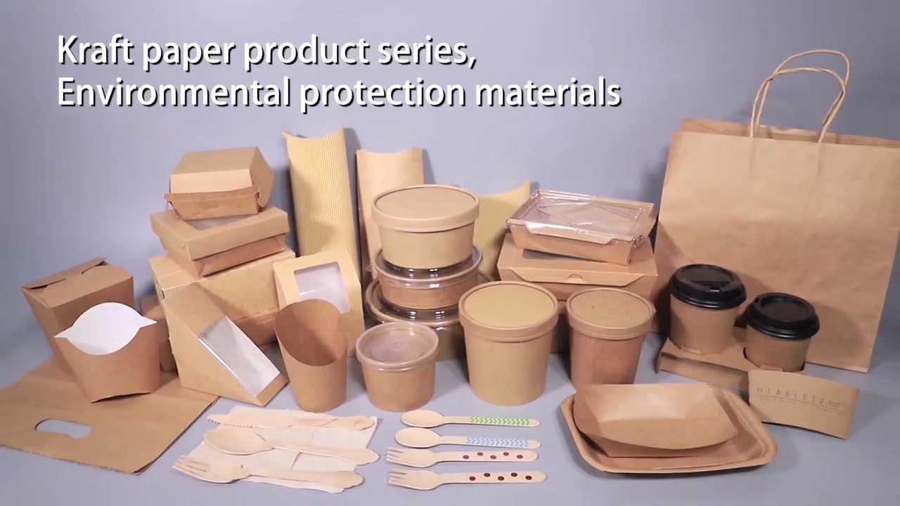 Take way food packaging boxes kraft paper boxes for salad food packing