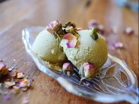 pistachio and rose ice cream - raw vegan recipe, no cashew