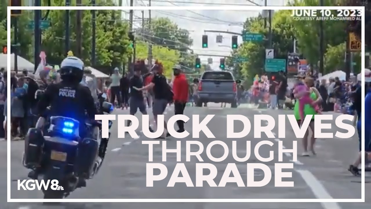 Video shows truck driving through Portland Grand Floral Parade route
