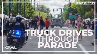 Video shows truck driving through Portland Grand Floral Parade route