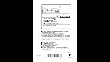 2025 Pearson EDEXCEL As Level Music Technology Component 1 8mt0 01