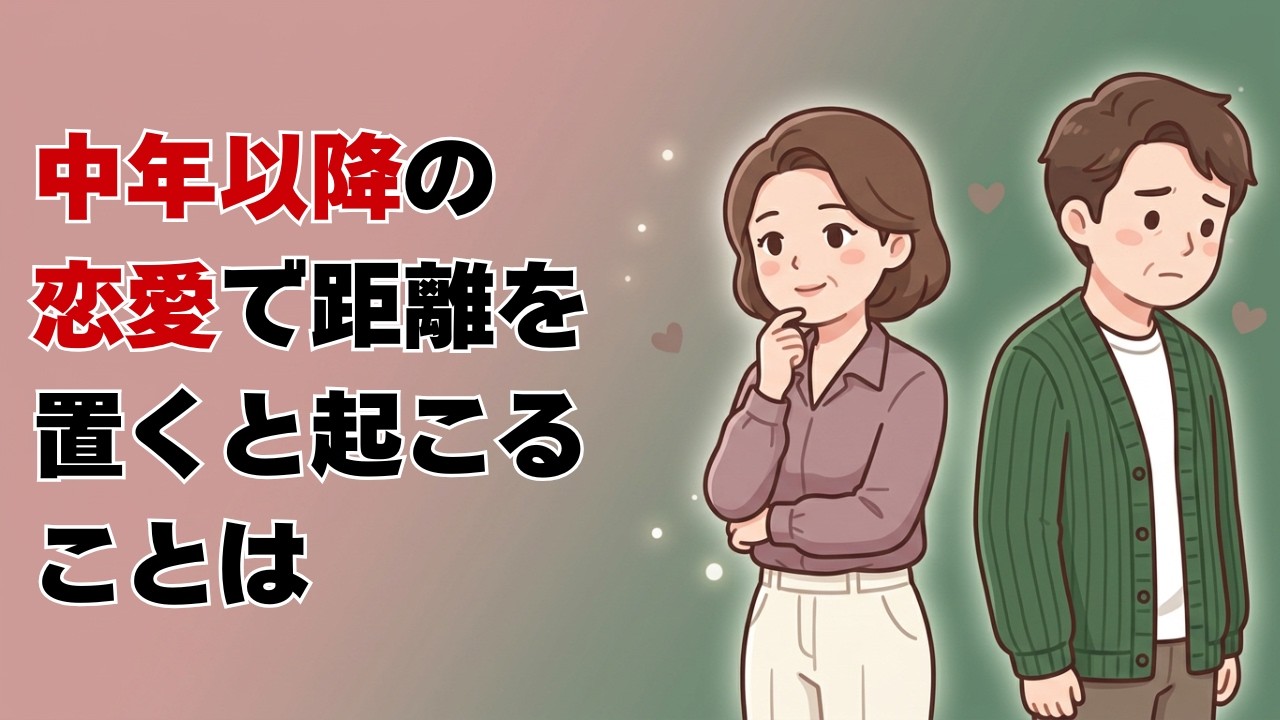 恋愛の雑学 - 実は、中年以降の恋愛で距離を置くと起こることは…