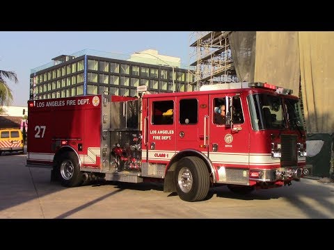 LAFD Engine 27, Rescue 27, & Rescue 827 Responding