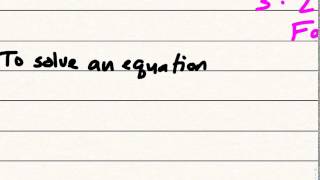 One Step Equations