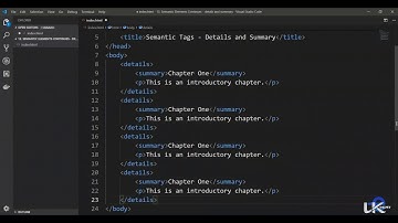 19. HTML - New Semantic Elements details and summary
