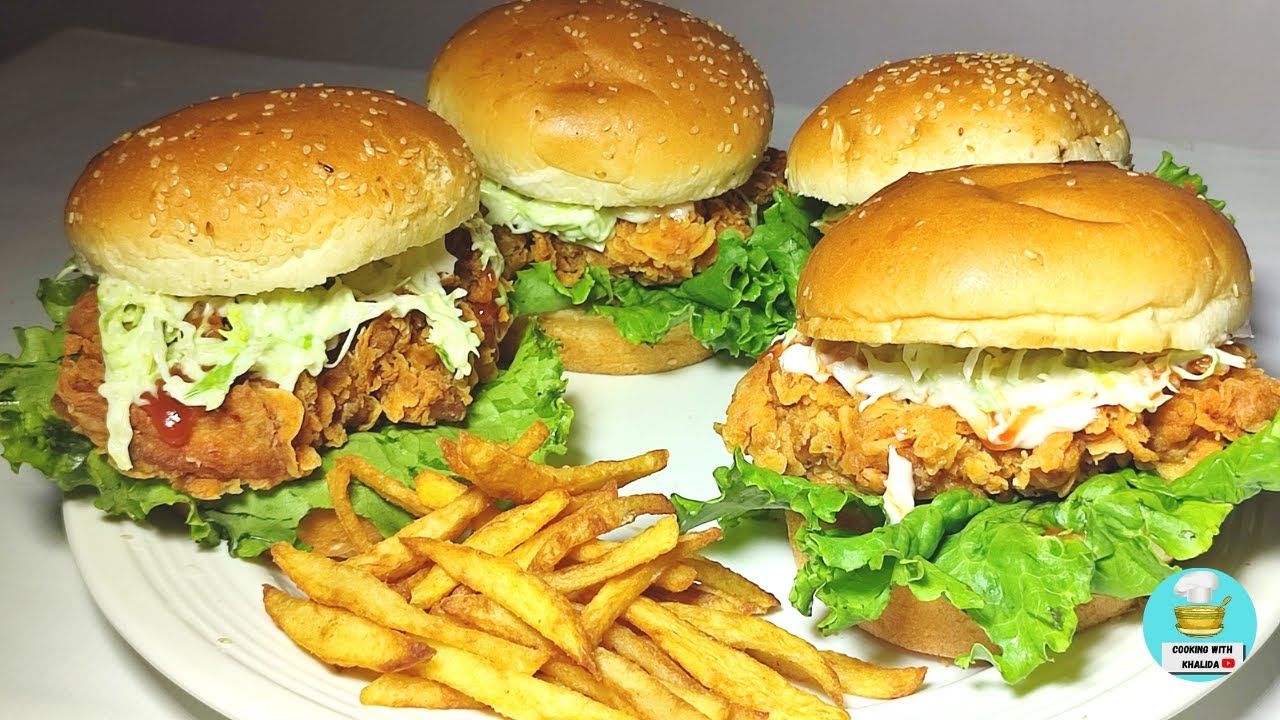 KFC Style Zinger Burger Recipe Crispy Chicken Burger Recipe Zinger