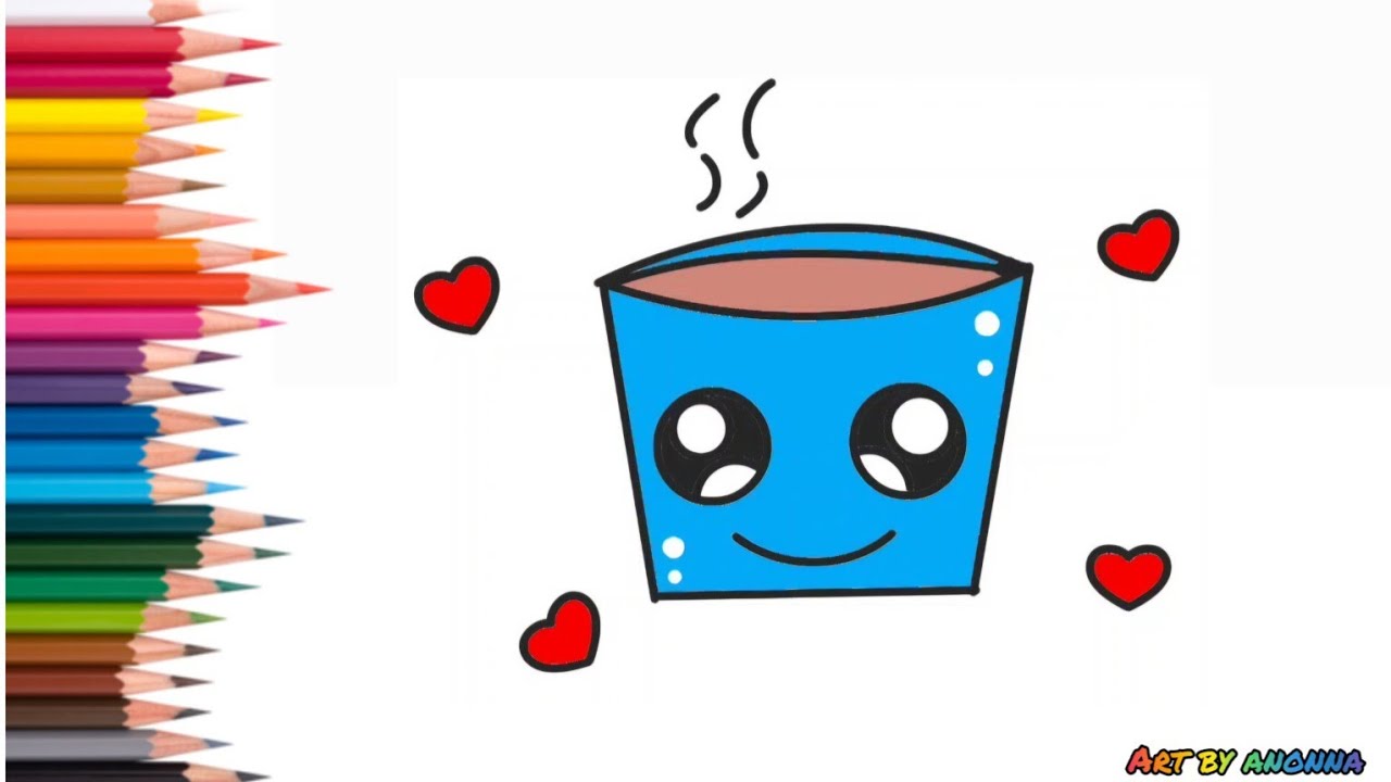 How to Draw a Cute Tea Cup Easily For Kids and Toddlers YouTube